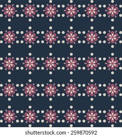 Vector background/pattern with flowers and polka dots