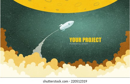 Vector Background.Rocket.Your Project