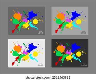 Vector backgrounds with color explosions on backgrounds with different shades of gray