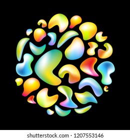 Vector backgrounds. Colorful abstract liquid and fluid poster and cover design. Fluid shapes composition with trendy gradients.