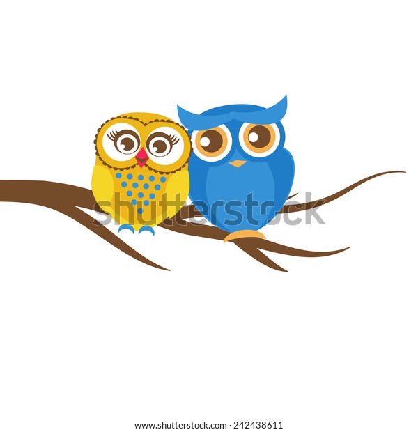 Vector Backgrounds Couple Owls On Tree Stock Vector Royalty Free 242438611 Shutterstock 2967