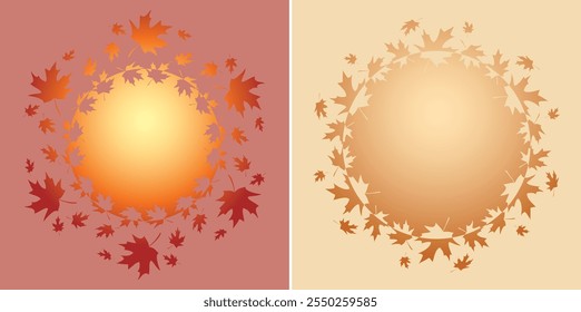 vector backgrounds with decorative frames - cut out. autumn maple leaves
