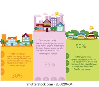 Vector backgrounds with different houses
