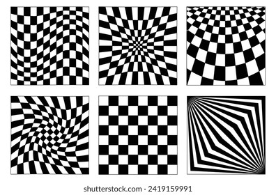 Vector backgrounds in groovy psychedelic style - abstract backdrops and design templates for social media posts and stories, cards and posters

