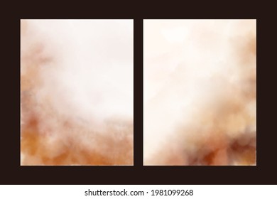 Vector backgrounds with imitation of watercolor painting in beige and brown colors. For covers, wallpapers, branding and other projects. Can be used for printing.