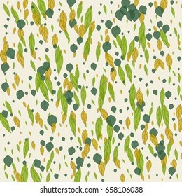 Vector backgrounds with leaves. Spring and autumn foliage. Natural hues. Green.