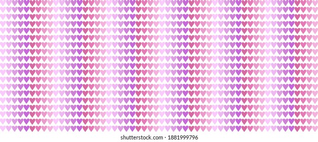 
Vector backgrounds from pink hearts. Gradient of hearts. Pattern.