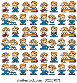 vector backgrounds of the students - girls and boys (cartoon style)