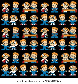 vector backgrounds of the students - girls and boys (cartoon style)