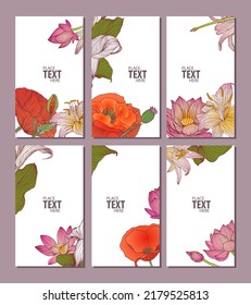 Vektorhintergründe Vorlage für Geschichten in sozialen Medien. Bearbeitbares Blumendesign für die Werbung