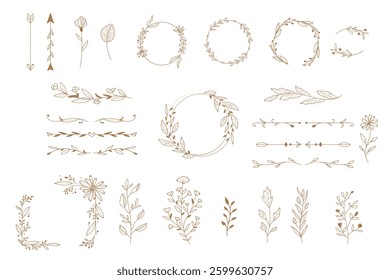Vector backgrounds for wedding invitations, greeting cards, social media stories, label, corporate identity. Set of Decorative vintage frames and borders. Vector design. floral ornament.