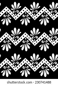 Vector background.Vintage style on black batik design.
