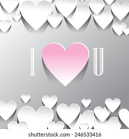 Vector backgroung with a paper hearts