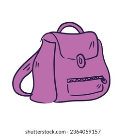 Vector backpack icon flat illustration.