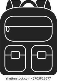 Vector de una mochila. escuela, estudiante, estilo, almacenamiento