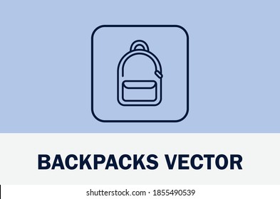Icono del vector de las mochilas. Aislado en un fondo pastel. Para Diseñador.