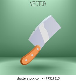 Vector backsword illustration. Cartoon knife icon. EPS 8.