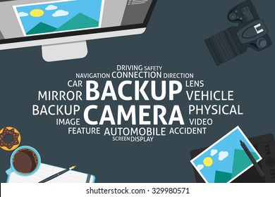 vector backup camera concept,template