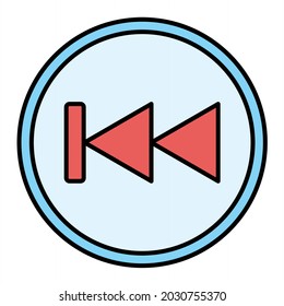  Vector Backward Filled Outline Icon Design
