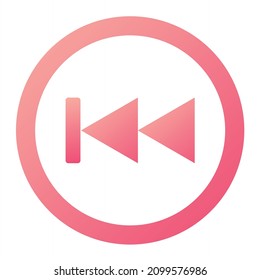 Vector Backward Glyph Gradient Icon Design
