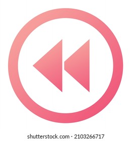 Vector Backward Glyph Gradient Icon Design
