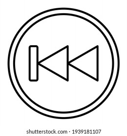 Vector Backward Outline Icon Design
