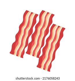 Vector bacon isolated on a white background