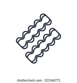 Vector bacon outline icon. Food symbol 
