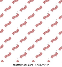 Vector bacon seamless pattern background  And has a white background,fast food concept