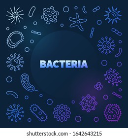 Vector Bacteria linear colored frame. Vector concept illustration