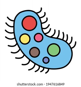 Vector Bacteria Outline Icon Design
