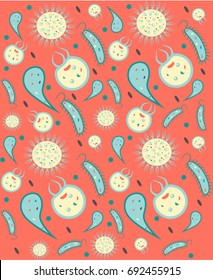 Vector bacteria pattern.
