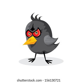 vector bad angry black raven bird. 