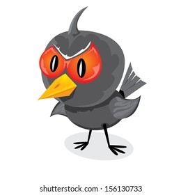 vector bad angry black raven bird. 