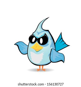 vector bad angry blue bird. 
