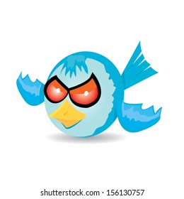 vector bad angry blue bird. 