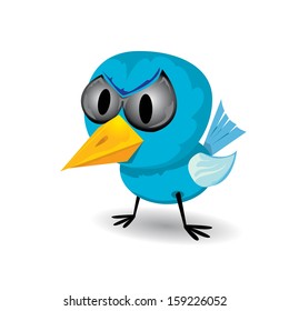 vector bad bird. funny bird character