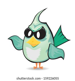 vector bad bird. funny bird character