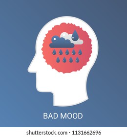 Vector Bad mood concept. Modern gradient flat style.