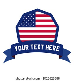 Vector badge with american flag (independence day badge)