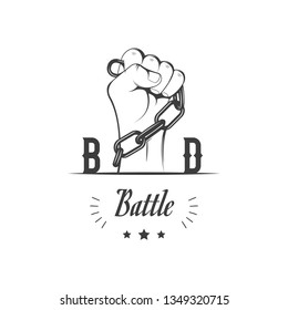 Vector badge of break dance battle. Logotype for printing, t-shirts, festival and parties.
