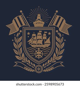 Vector  Badge Design Embroidery Patch Shield