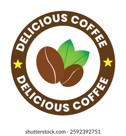  A vector badge featuring exquisite coffee.