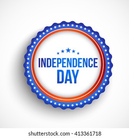 Vector badge or label of 4th of july independence day.