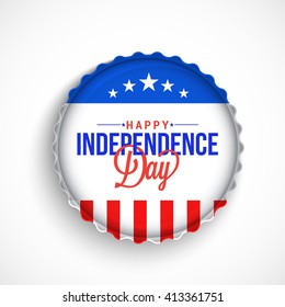 Vector badge or label of 4th of july independence day.