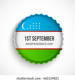 Vector badge or label for  happy Independence Day Uzbekistan.
