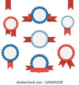 Vector badge, labels and ribbons retro emblems set