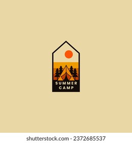 Vector a badge logo of mountain camp