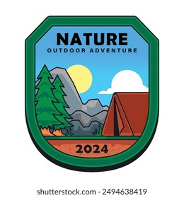 Vector badge nature camping logo