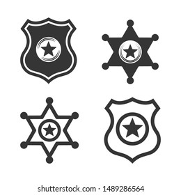 vector badge police and sheriff icon set